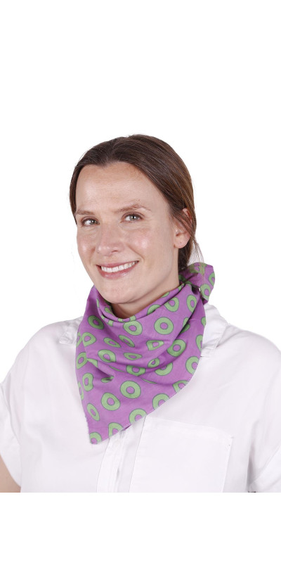 Purple & Green Donuts Bandana 22x22