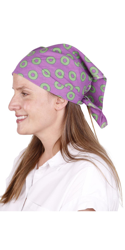 Purple & Green Donuts Bandana 22x22