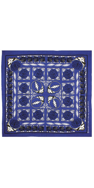 Grateful Dead SYF & Roses Bandana Blue 22x22