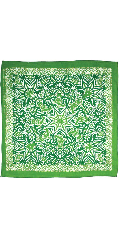 Grateful Dead Green Bear Mandala Bandana 22x22