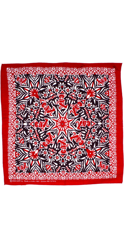 Grateful Dead Red Bear Mandala Bandana 22x22