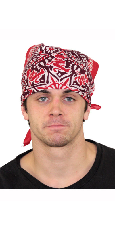 Grateful Dead Red Bear Mandala Bandana 22x22