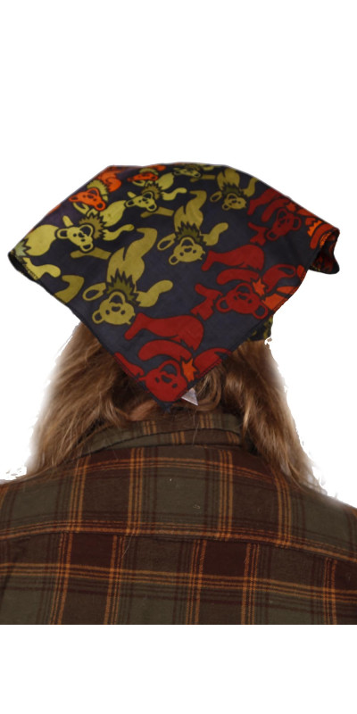 Grateful Dead Wood Spiral Bears Bandana 22x22 *SALE*