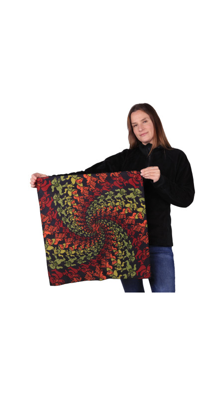 Grateful Dead Wood Spiral Bears Bandana 22x22 *SALE*