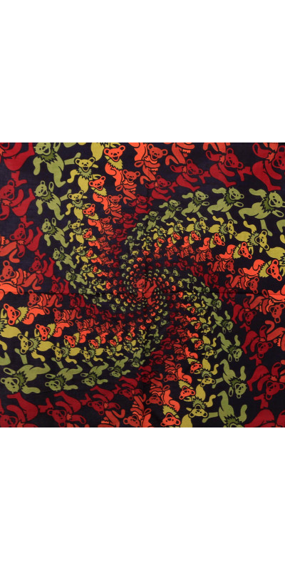 Grateful Dead Wood Spiral Bears Bandana 22x22 *SALE*
