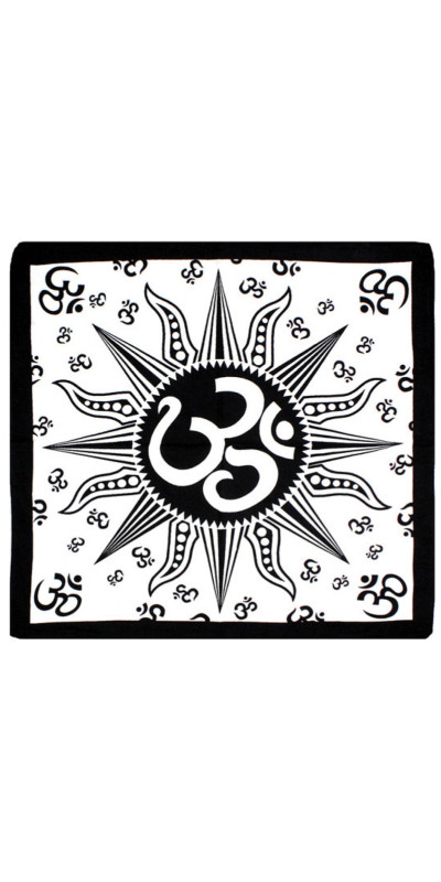 Om Sun Bandana Black 22x22