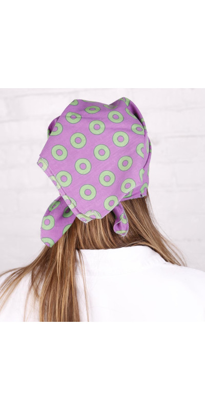 Purple & Green Donuts Bandana 22x22