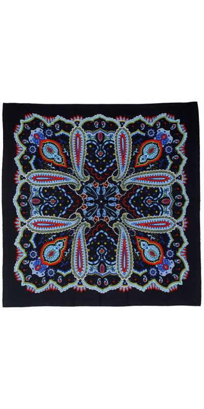 Paisley Bandana Electric Blue 22x22