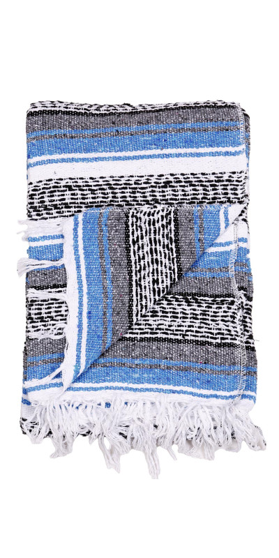 Mexican Falsa Blanket in Blue - 51x78"