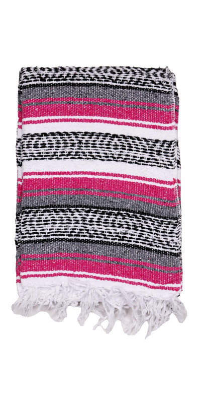 Mexican Falsa Blanket in Hot Pink - 51x78"