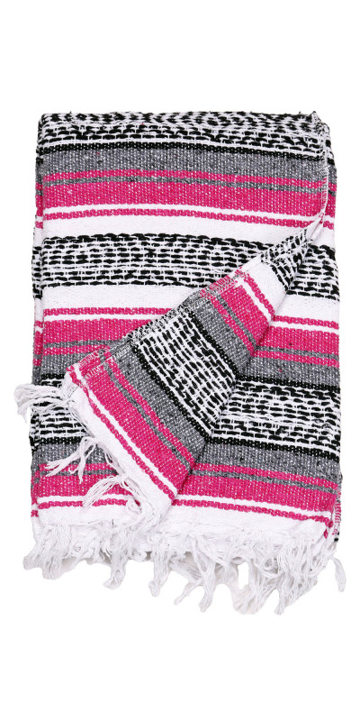 Mexican Falsa Blanket in Hot Pink - 51x78"