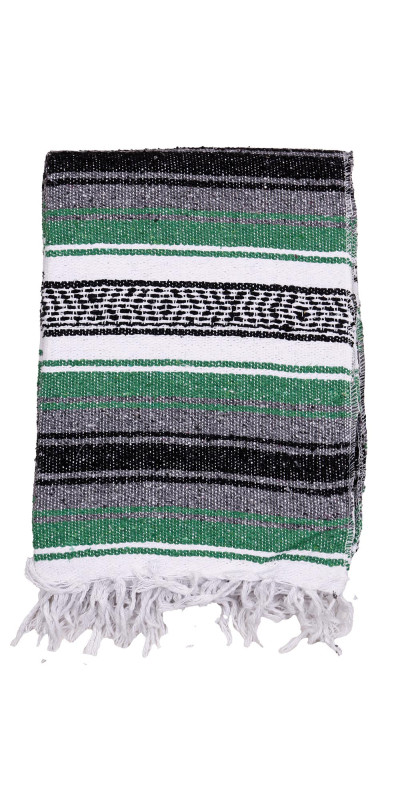Mexican Falsa Blanket in Green - 51x78"