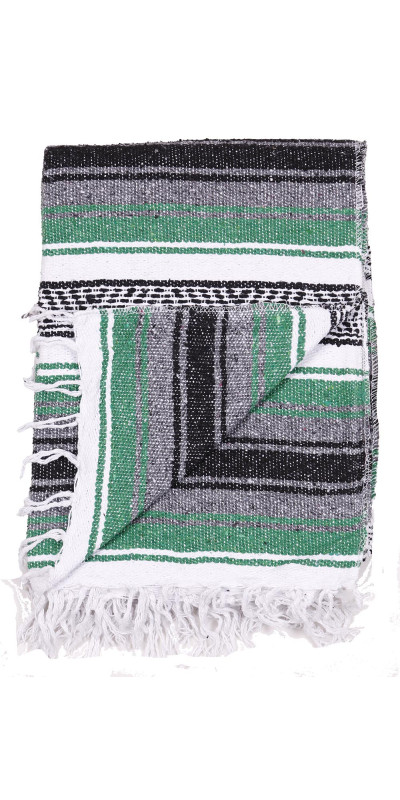 Mexican Falsa Blanket in Green - 51x78"