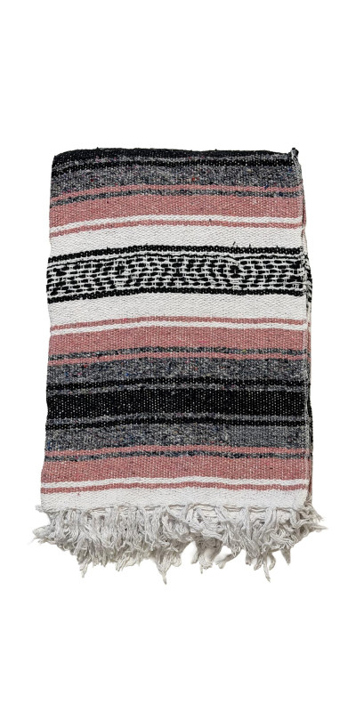 Mexican Falsa Blanket in Salmon Pink - 51x78"
