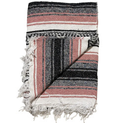 Mexican Falsa Blanket in Salmon Pink - 51x78" Mexican Falsa Blanket in Salmon Pink - 51x78"