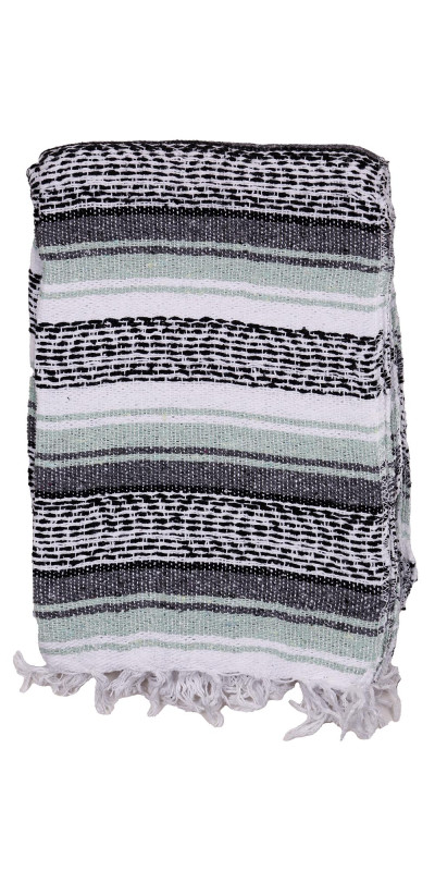 Mexican Falsa Blanket in Light Green 51x78"