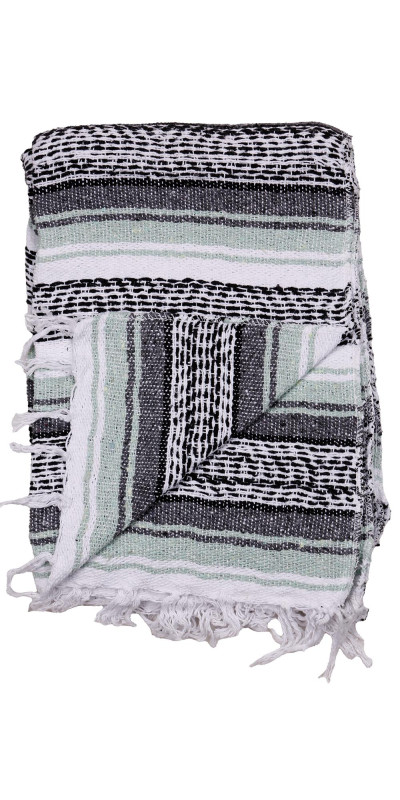 Mexican Falsa Blanket in Light Green 51x78"