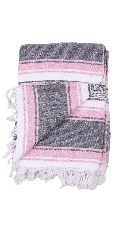 Mexican Falsa Blanket in Light Pink 51x78"