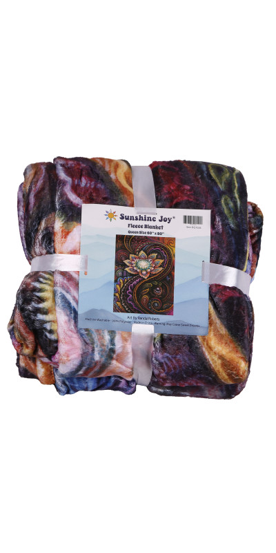 Flower Power Fleece Blanket Queen Size 60x80" *SALE*