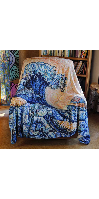 Great Wave Fleece Blanket Queen Size 60x80" *SALE*