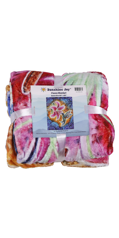 Hummingbird Fleece Blanket Queen Size 60x80" *SALE*