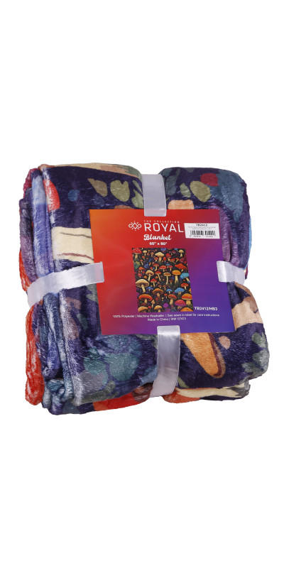 Mushroom Forest Fleece Blanket Queen Size 60x80" *SALE*