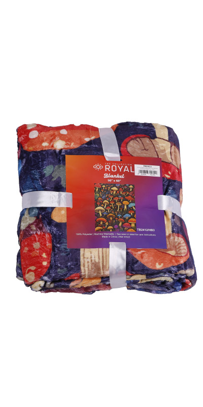 Mushroom Forest Fleece Throw Blanket 50x60" *SALE*