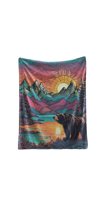 Grizzly Lake Fleece Throw Blanket 50x60"