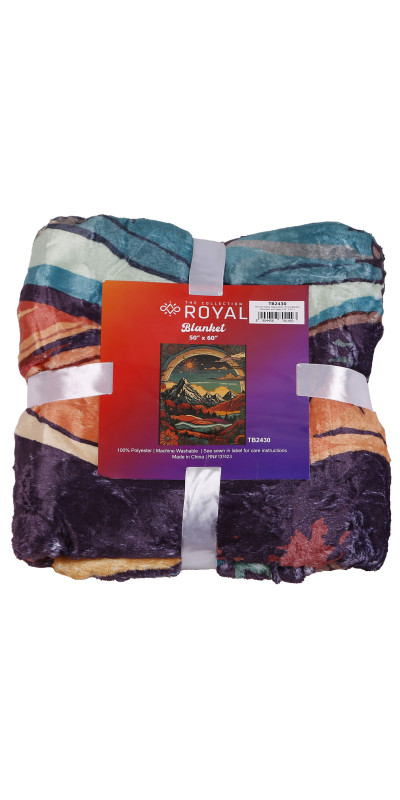 Starry Mountain Fleece Throw Blanket 50x60"