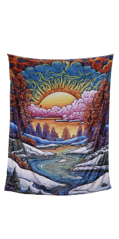 Snowy River Fleece Blanket Queen Size 60x80" *SALE*