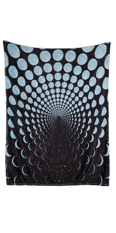 Moon Phases Fleece Throw Blanket 50x60"