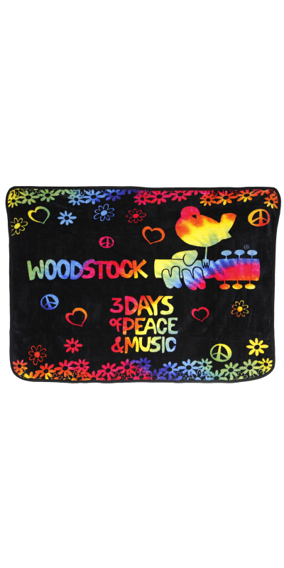 Woodstock  Fleece Throw Blanket 3 Days Of Peace 50x60
