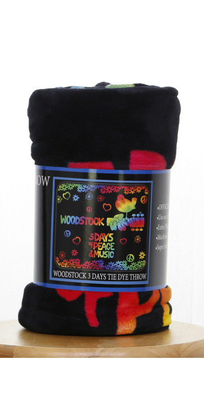 Woodstock  Fleece Throw Blanket 3 Days Of Peace 50x60