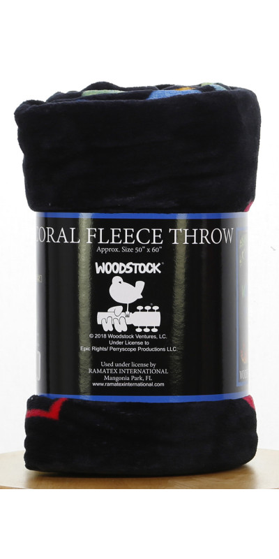 Woodstock  Fleece Throw Blanket 3 Days Of Peace 50x60