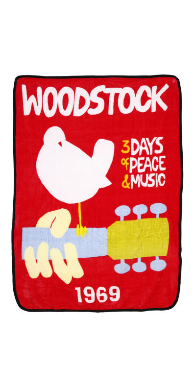 Woodstock  Fleece Throw Blanket 1969 Logo 50x60