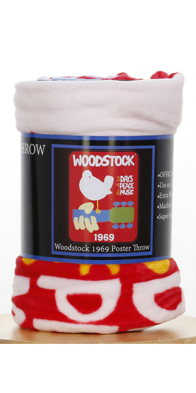Woodstock  Fleece Throw Blanket 1969 Logo 50x60