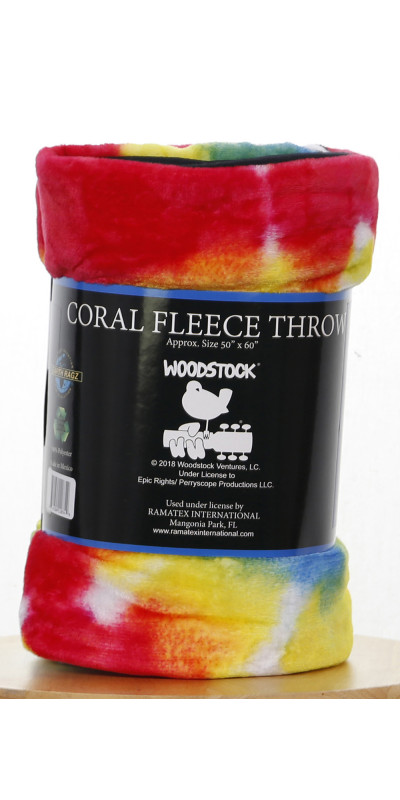 Woodstock  Fleece Throw Blanket Peace Sign 50x60