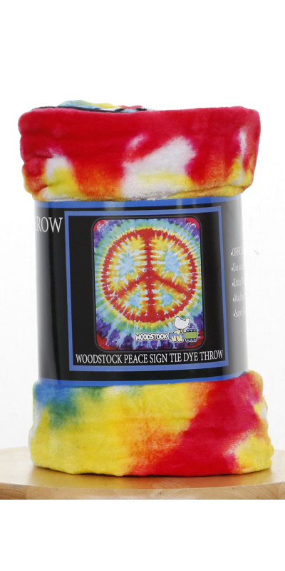 Woodstock  Fleece Throw Blanket Peace Sign 50x60