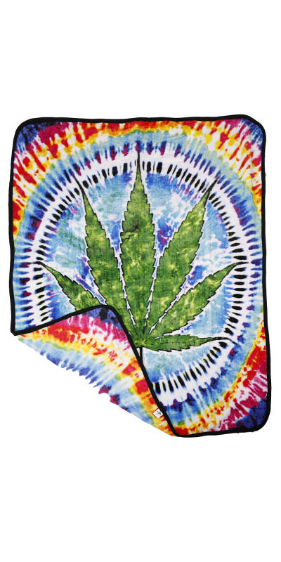 Tie Dye Leaf Fleece Throw Blanket 50x60