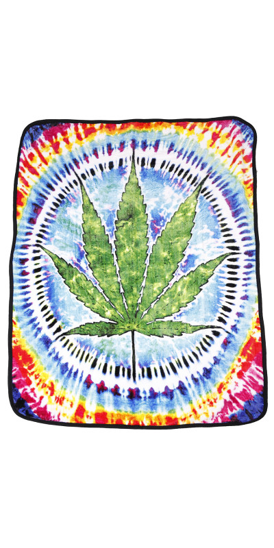 Tie Dye Leaf Fleece Throw Blanket 50x60