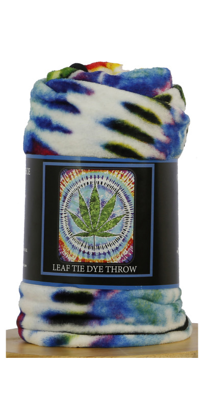 Tie Dye Leaf Fleece Throw Blanket 50x60