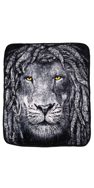 Rasta LIon Fleece Throw Blanket 50x60