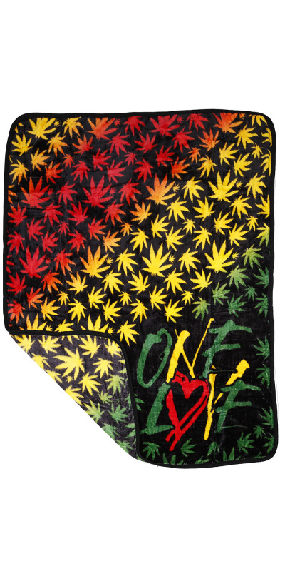 One Love Rasta Fleece Throw Blanket 50x60