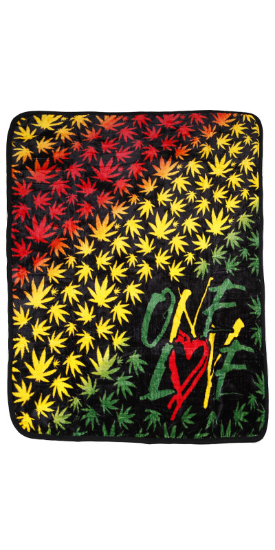 One Love Rasta Fleece Throw Blanket 50x60