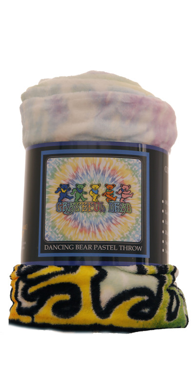 Grateful Dead Pastel Dancing Bear Fleece Throw Blanket 50x60