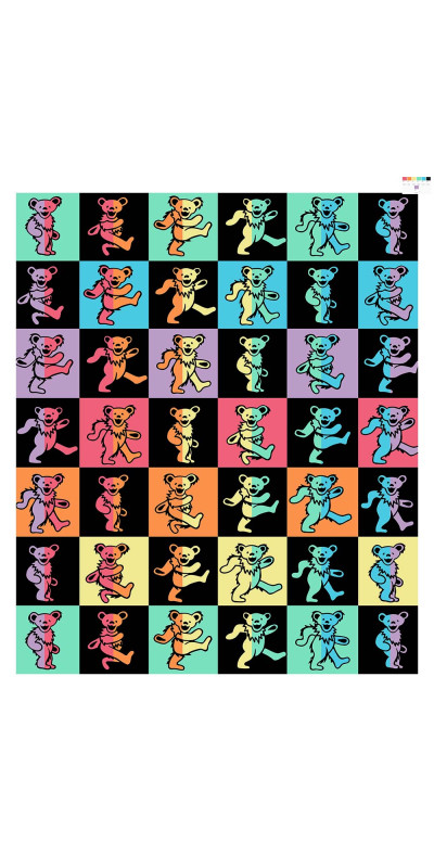 Grateful Dead Dance Floor Bears Fleece Throw Blanket 50x60