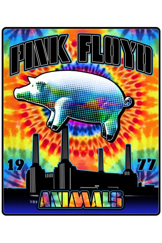 Pink Floyd Fleece Throw Blanket Animals 50x60