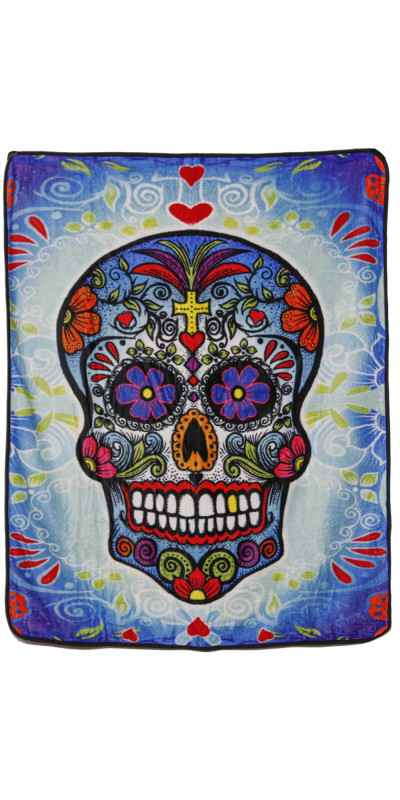 Big Sugar Skull Fleece Throw Blanket 50x60