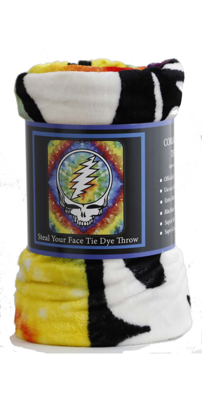 Grateful Dead SYF Tie-Dye Fleece Throw Blanket 50x60