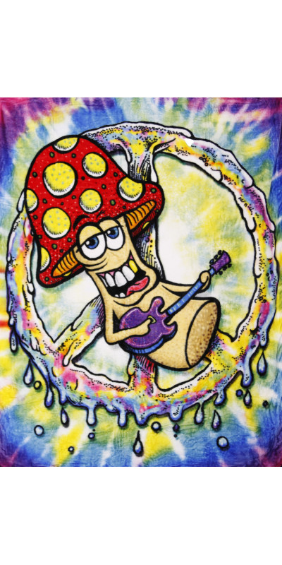 Shroom Peace Fleece Throw Blanket 50x60